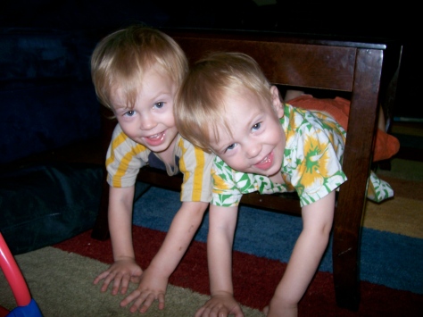 Will on the left, Elijah (in the funky flowered shirt) on the right.